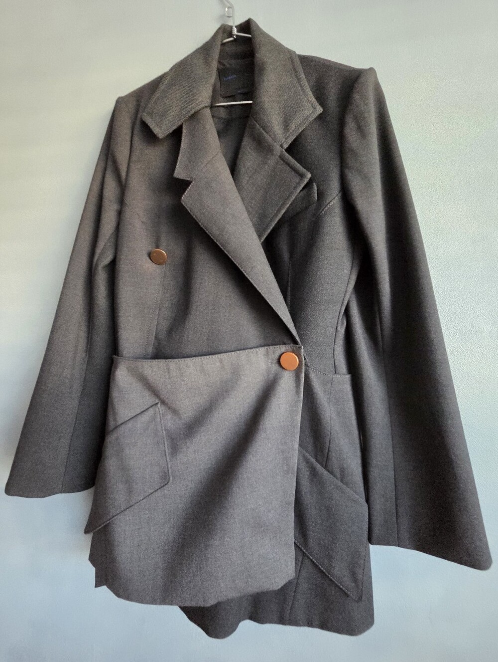 PROENZA SCHOULER NWOT CHARCOAL VIRGIN WOOL SILK JACKET BLAZER US 10 - Picture 4 of 15